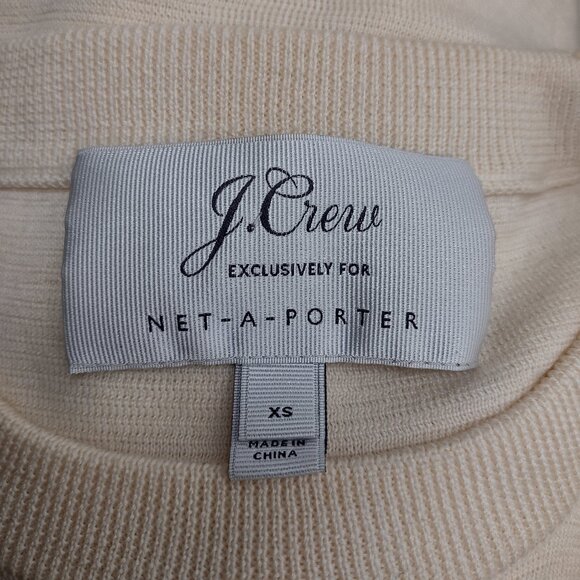 J. Crew for Net-A-Porter ivory pink striped Merino Wool sweater ladies XS - Picture 10 of 11